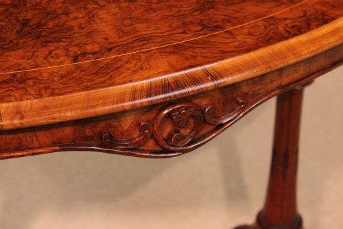 THE QUALITY VICTORIAN BURRWALNUT INLAID BABY STRETCHER TABLE - ADDITIONAL PHOTO 1