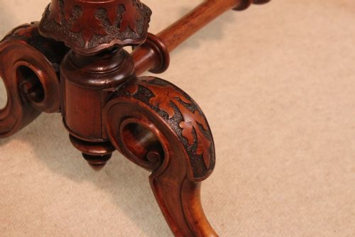 THE QUALITY VICTORIAN BURRWALNUT INLAID BABY STRETCHER TABLE - ADDITIONAL PHOTO 2