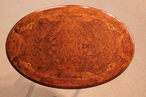 THE QUALITY VICTORIAN BURRWALNUT INLAID BABY STRETCHER TABLE - ADDITIONAL PHOTO 3