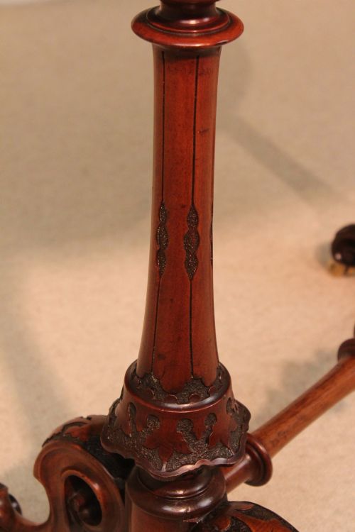 THE QUALITY VICTORIAN BURRWALNUT INLAID BABY STRETCHER TABLE - ADDITIONAL PHOTO 4