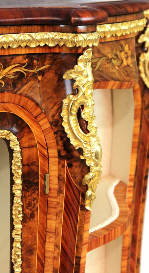 AN EXHIBITION QUALITY INLAID VICTORIAN BURR WALNUT AND ORMOLU CREDENZA - ADDITIONAL PHOTO 1