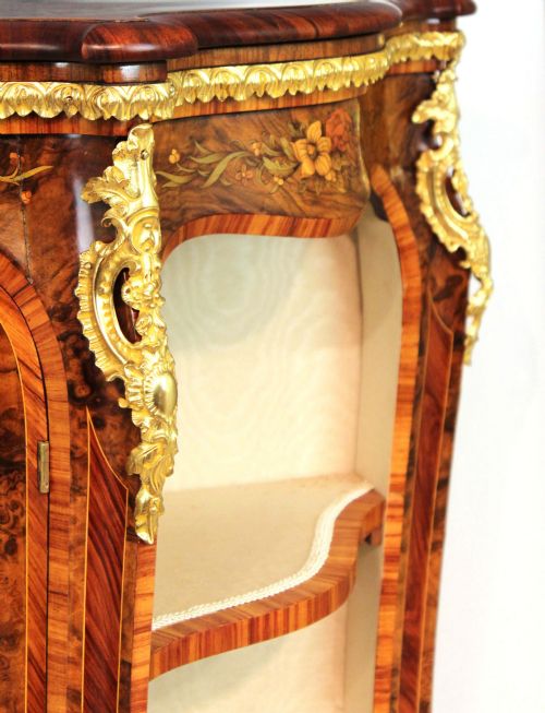 AN EXHIBITION QUALITY INLAID VICTORIAN BURR WALNUT AND ORMOLU CREDENZA - ADDITIONAL PHOTO 2