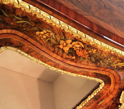 AN EXHIBITION QUALITY INLAID VICTORIAN BURR WALNUT AND ORMOLU CREDENZA - ADDITIONAL PHOTO 3