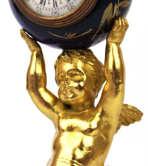 A 19TH CENTURY CHERUB MANTEL CLOCK - ADDITIONAL PHOTO 4