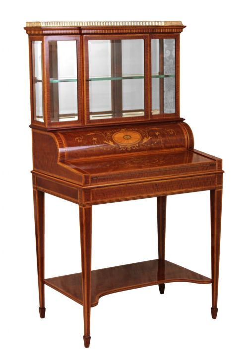 edwards roberts miniature cylinder desk - CATEGORY: ANTIQUE BUREAU - DATED VICTORIAN