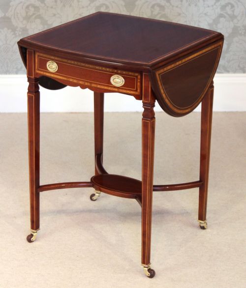 THE QUALITY EDWARDIAN MAHOGANY INLAID PEMBROKE TABLE - ADDITIONAL PHOTO 1