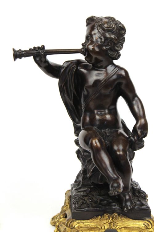 A PAIR OF 19TH CENTURY BRONZE CHERUBS - ADDITIONAL PHOTO 3