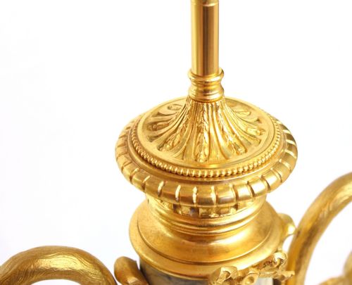 A FINE PAIR OF FRENCH ORMOLU MARBLE TABLE LAMPS - ADDITIONAL PHOTO 1