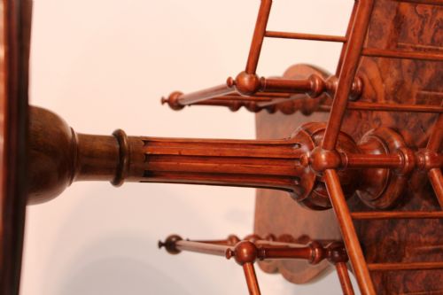 A FINE VICTORIAN BURR WALNUT INLAID REVOLVING LIBRARY TABLE - ADDITIONAL PHOTO 1