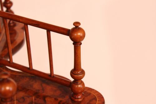 A FINE VICTORIAN BURR WALNUT INLAID REVOLVING LIBRARY TABLE - ADDITIONAL PHOTO 4