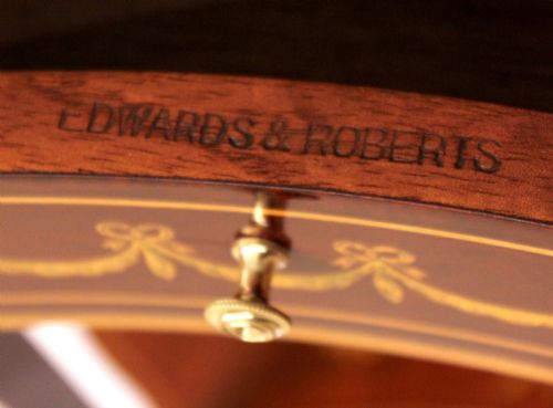 AN EDWARDS AND ROBERTS INLAID VICTORIAN MAHOGANY KIDNEY SIDE TABLE - ADDITIONAL PHOTO 1