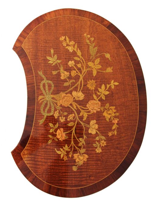 AN EDWARDS AND ROBERTS INLAID VICTORIAN MAHOGANY KIDNEY SIDE TABLE - ADDITIONAL PHOTO 4