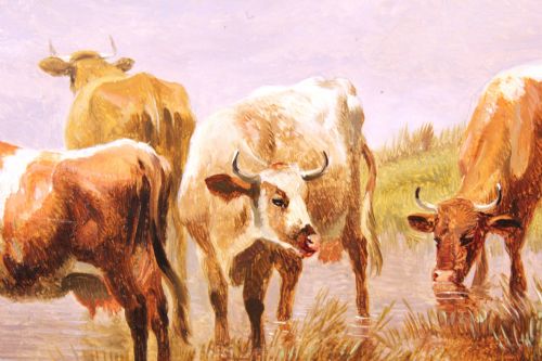THOMAS SIDNEY COOPER OIL ON CANVAS 1803 1902 - ADDITIONAL PHOTO 4
