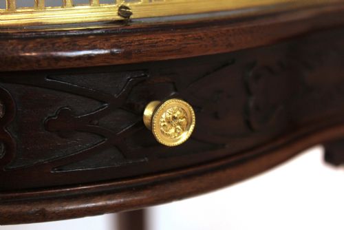 AN EXQUISITE CHIPPENDALE STYLE VICTORIAN MAHOGANY KETTLE STAND - ADDITIONAL PHOTO 4