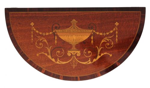 AN EDWARDS ROBERTS QUALITY VICTORIAN MAHOGANY INLAID DEMI LUNE TABLE - ADDITIONAL PHOTO 1