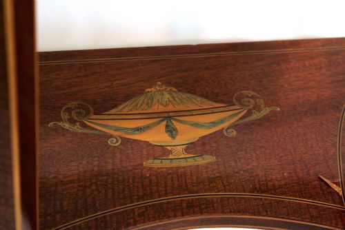 AN EDWARDS ROBERTS QUALITY VICTORIAN MAHOGANY INLAID DEMI LUNE TABLE - ADDITIONAL PHOTO 5