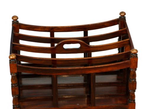 A FINE EDWARDIAN BRASS INLAID ROSEWOOD CANTERBURY - ADDITIONAL PHOTO 6