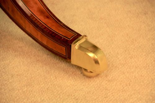 A FINE VICTORIAN MAHOGANY AND SATINWOOD INLAID LYRE ENDED JARDINERE - ADDITIONAL PHOTO 4