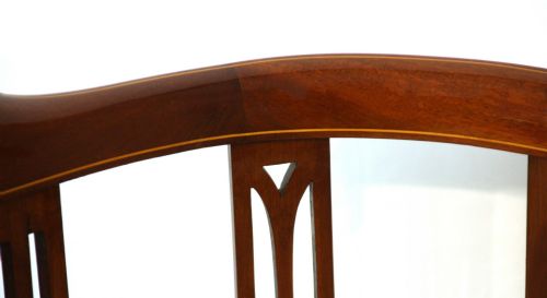 A FINE LATE VICTORIAN MAHOGANY INLAID UPHOLSTERED SETTEE - ADDITIONAL PHOTO 1