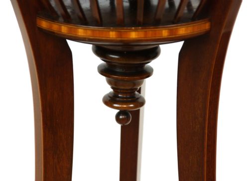 A FINE EDWARDIAN MAHOGANY INLAID JARDINIRE - ADDITIONAL PHOTO 3