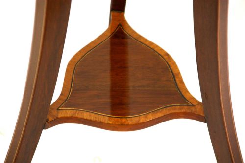 A FINE EDWARDIAN MAHOGANY INLAID JARDINIRE - ADDITIONAL PHOTO 10
