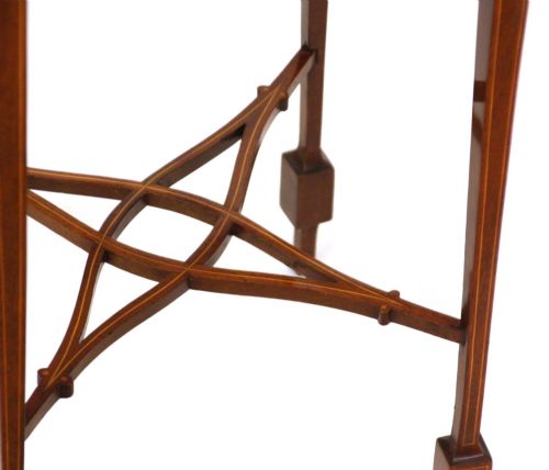A BEAUTIFULLY INLAID MAHOGANY VICTORIAN SQUARE KETTLE STAND - ADDITIONAL PHOTO 2