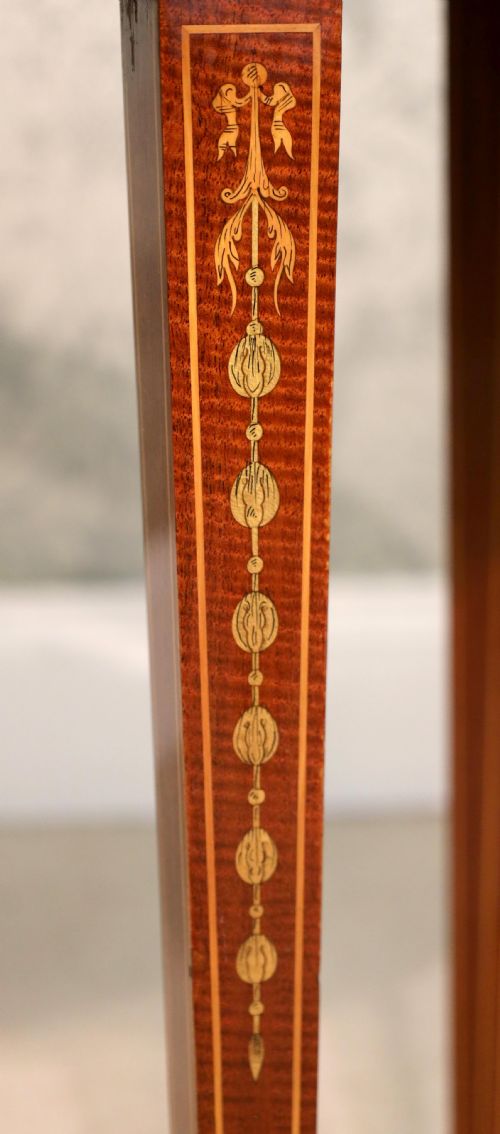 AN EDWARDS ROBERTS VICTORIAN MAHOGANY INLAID OVAL BIJOUTERIE TABLE - ADDITIONAL PHOTO 4