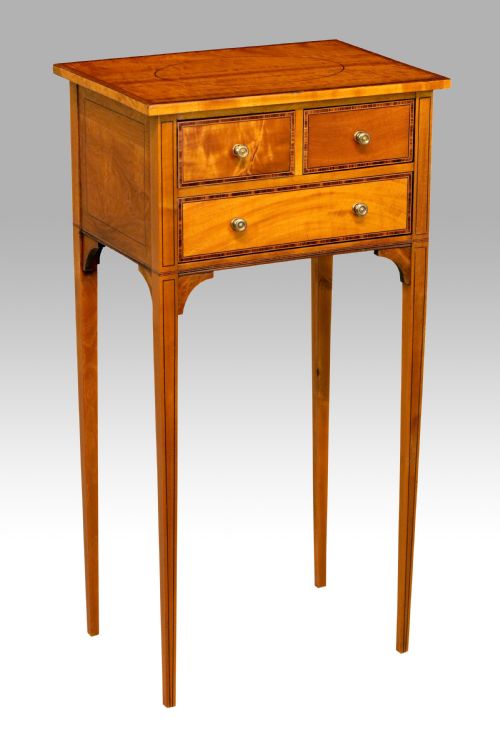 the quality edwardian satinwood inlaid side table - CATEGORY: ANTIQUE FURNITURE - DATED EDWARDIAN