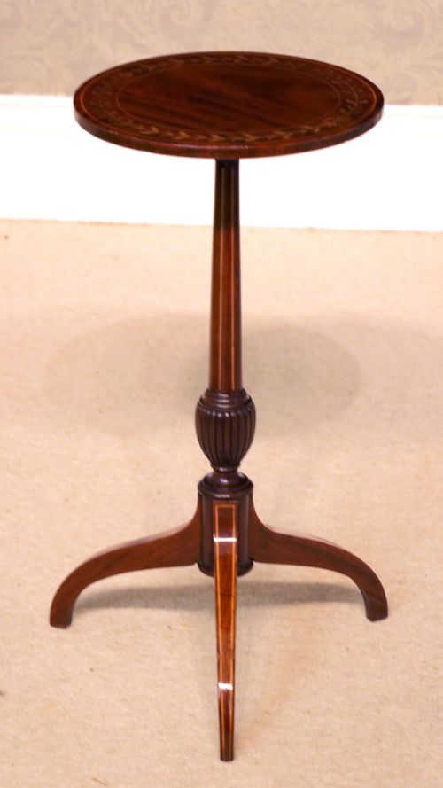 a fine victorian mahogany inlaid wine table - CATEGORY: ANTIQUE TABLES - DATED VICTORIAN