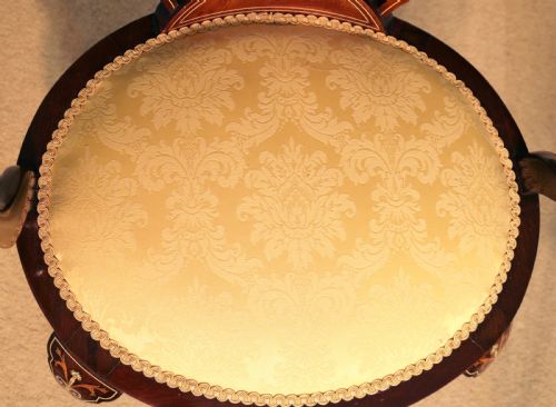 A QUALITY PAIR OF LATE VICTORIAN MAHOGANY INLAID ARM CHAIRS - ADDITIONAL PHOTO 3