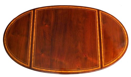 A QUALITY PAIR OF VICTORIAN MAHOGANY INLAID DROP LEAF SIDE TABLES - ADDITIONAL PHOTO 5