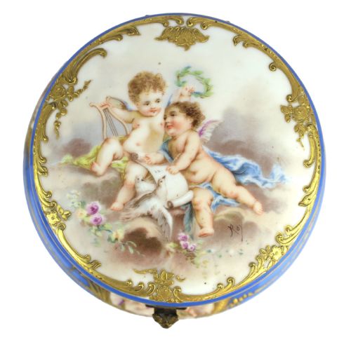A MID 18TH CENTURY SEVRES MOUNTED PALE BLUE TABLE CASKET - ADDITIONAL PHOTO 2