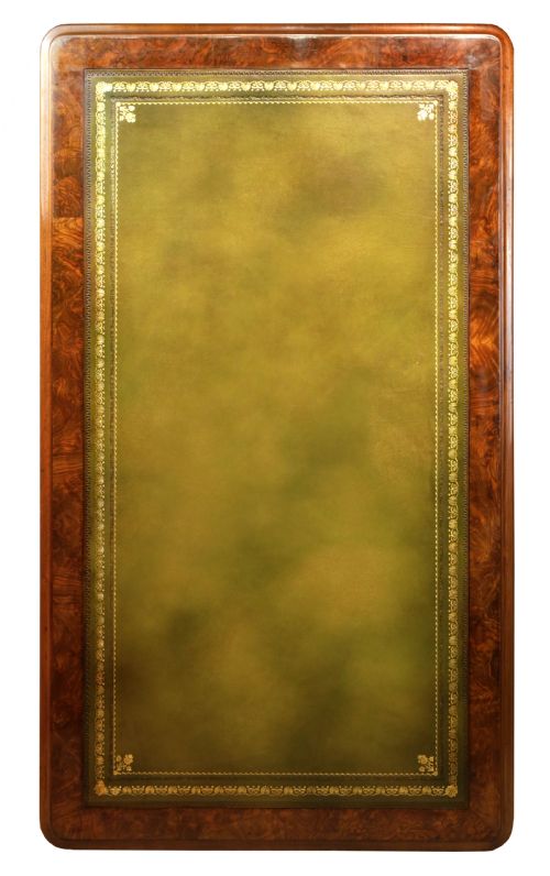 A FINE VICTORIAN BURR WALNUT AND MAHOGANY PARTNERS DESK - ADDITIONAL PHOTO 7