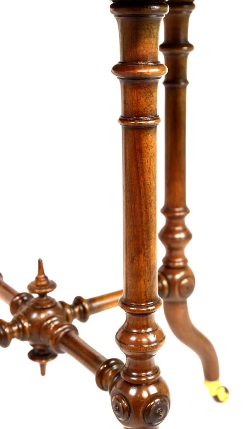 A FINE QUALITY VICTORIAN BURRWALNUT INLAID ROUND TABLE - ADDITIONAL PHOTO 6