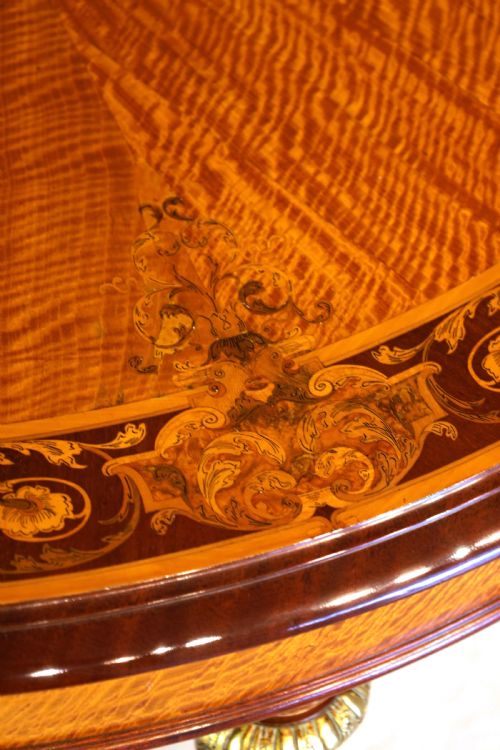 AN EXHIBITION QUALITY INLAID SATINWOOD COLLINSON LOCK CENTRE TABLE - ADDITIONAL PHOTO 11