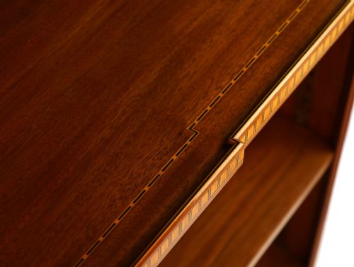 A VICTORIAN FINE QUALITY MAHOGANY INLAID STANDING OPEN BOOKCASE - ADDITIONAL PHOTO 3