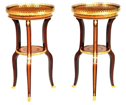 edwards roberts quality pair of inlaid and ormolu mounted tables - CATEGORY: ANTIQUE FURNITURE - DATED VICTORIAN