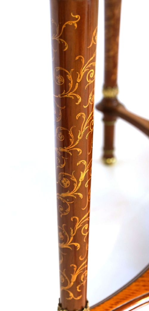 AN EXHIBITION QUALITY INLAID SATINWOOD COLLINSON LOCK CENTRE TABLE - ADDITIONAL PHOTO 3