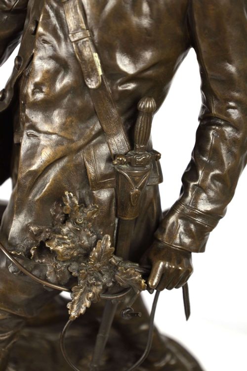 PIERRE JULES MENE 1810 1879 HUNTER AND DOG BRONZE SCULPTURE - ADDITIONAL PHOTO 2