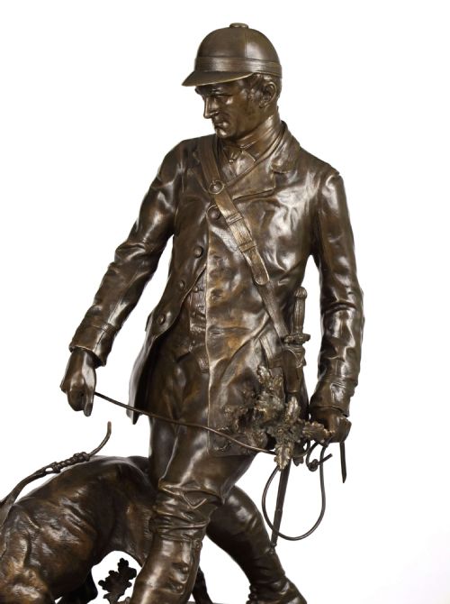 PIERRE JULES MENE 1810 1879 HUNTER AND DOG BRONZE SCULPTURE - ADDITIONAL PHOTO 7