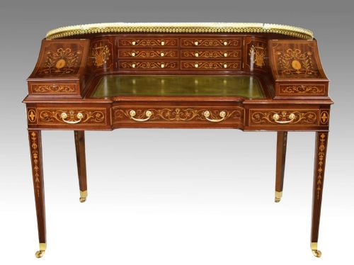an exhibition quality victorian inlaid mahogany carlton house desk - CATEGORY: ANTIQUE DESKS - DATED 19TH CENTURY