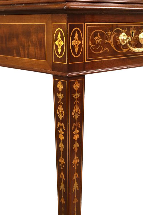 AN EXHIBITION QUALITY VICTORIAN INLAID MAHOGANY CARLTON HOUSE DESK - ADDITIONAL PHOTO 2