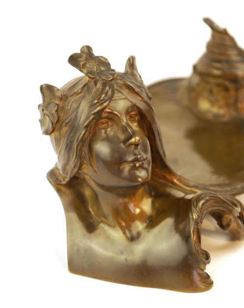 AFTER GEORGES FLAMAND 18951925 BRONZE INKSTAND - ADDITIONAL PHOTO 1