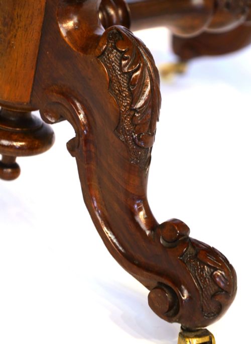 THE QUALITY VICTORIAN BURRWALNUT INLAID STRETCHER TABLE - ADDITIONAL PHOTO 2