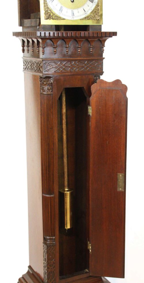 A QUALITY LATE 19TH C MAHOGANY CHIPPENDALE GRAND DAUGHTER CLOCK - ADDITIONAL PHOTO 2