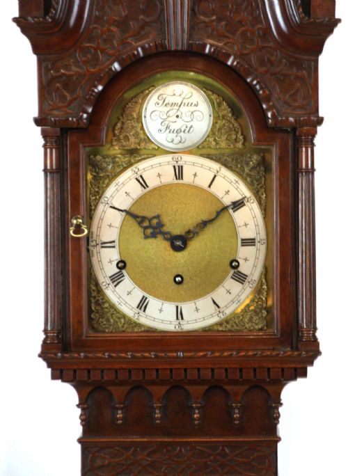 A QUALITY LATE 19TH C MAHOGANY CHIPPENDALE GRAND DAUGHTER CLOCK - ADDITIONAL PHOTO 9