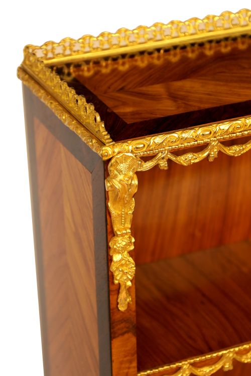 A FINE VICTORIAN ORMOLU MOUNTED WALNUT OPEN BOOKCASE - ADDITIONAL PHOTO 1