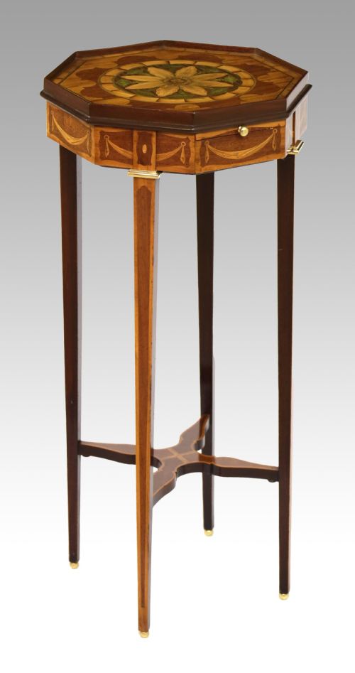 a fine quality ormolu and inlaid mahogany victorian kettle stand - CATEGORY: ANTIQUE FURNITURE - DATED VICTORIAN
