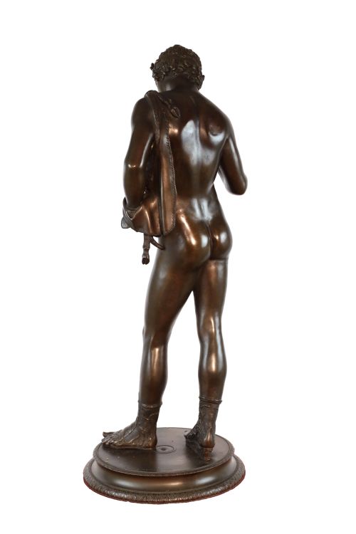 A FINE GRAND TOUR PATINATED BRONZE FIGURE OF NARCISSUS SIGNED M AMODIO NAPOLI - ADDITIONAL PHOTO 4