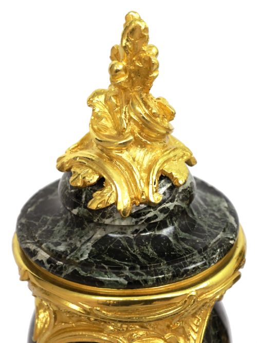 A PAIR OF LATE 19TH C VERDE ANTICO AND ORMOLU MOUNTED CASSOLETTES - ADDITIONAL PHOTO 2